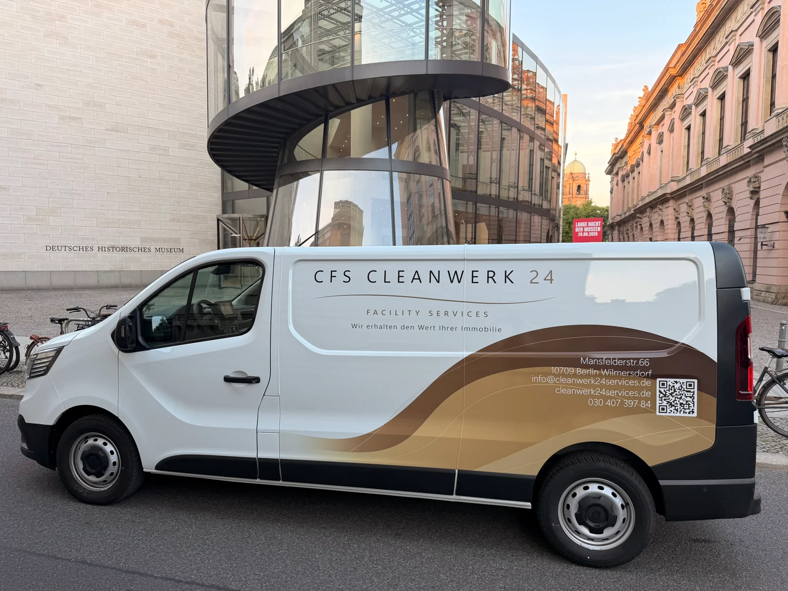 CFS Cleanwerk24 Facility Services company vehicle with side branding in Berlin